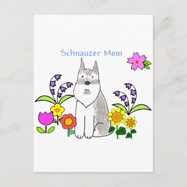 Tarjeta postal Schnauzer Mom (Anverso)