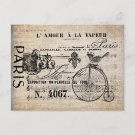 Tarjeta postal - Señal vintage de bicicleta penny-