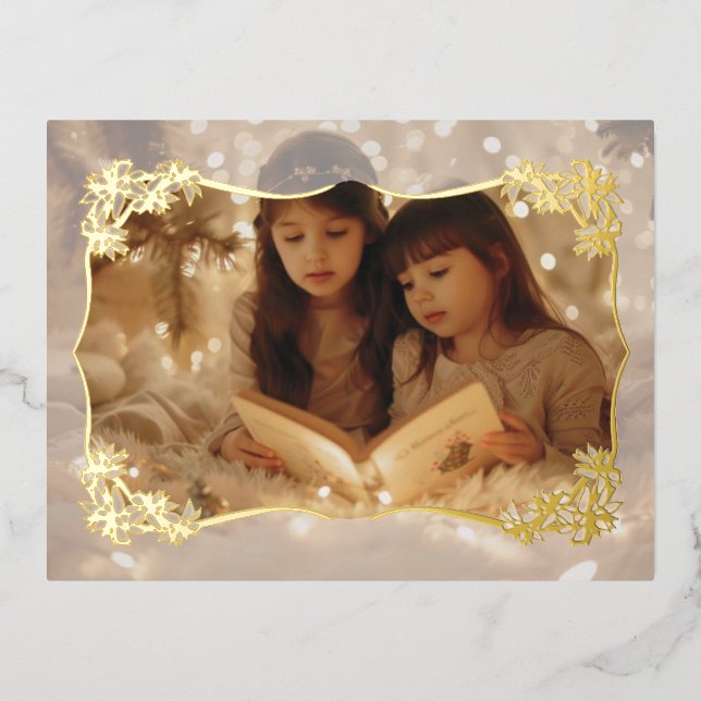 Tarjeta postal Sheer Floral Lace Holiday (Anverso)