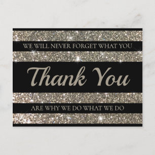 Tarjeta postal Silver Shimmer Strips Customer Grat