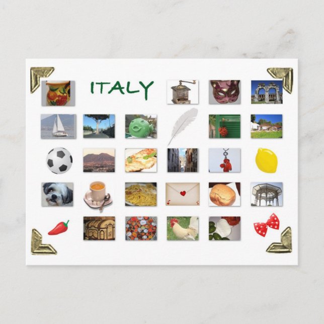 tarjeta postal símbolo italiano (Anverso)