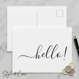 Tarjeta Postal Simple Clásica de Hola con Diseño B