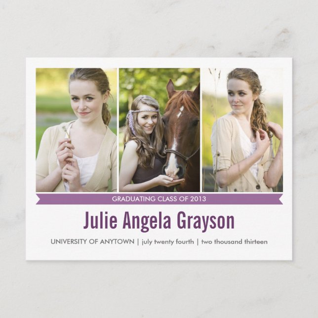 Tarjeta postal simple de graduación fotográfica Ge (Anverso)