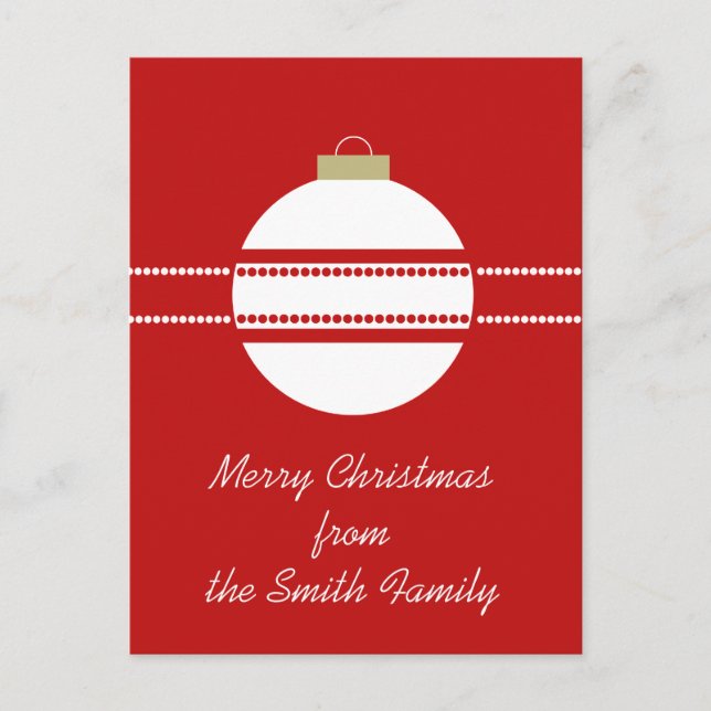 Tarjeta postal simple de Navidades de ornamentos d (Anverso)