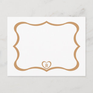 Tarjeta postal simple elegante con monograma #Gold