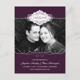 Tarjeta Postal Simply Couture Save The Date - Mora