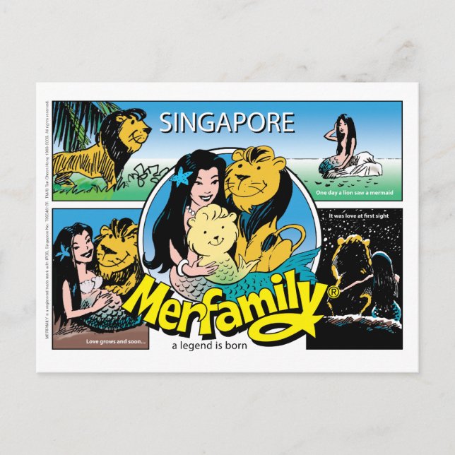 Tarjeta postal SINGAPORE MERFAMILY® (Anverso)