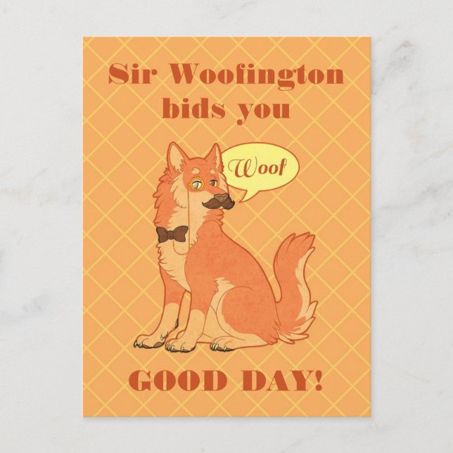 Tarjeta postal Sir Woofington (Anverso)