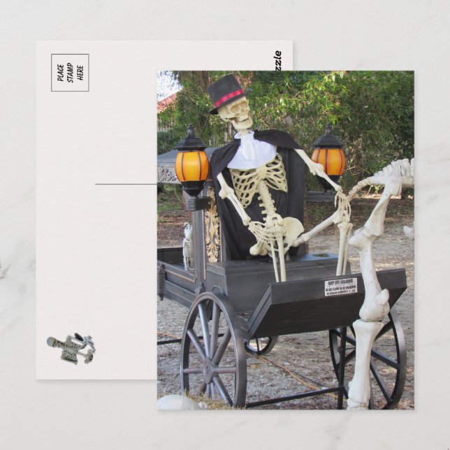 Tarjeta postal Skeleton Horse Carraige (Anverso / Reverso)