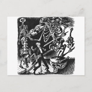 Tarjeta postal Skeleton Jam Band