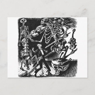 Tarjeta postal Skeleton Jam Band
