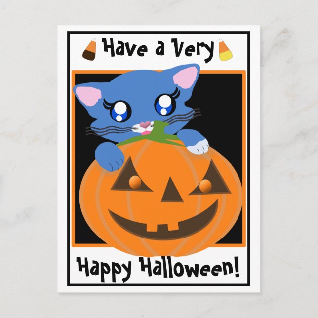 Tarjeta postal Skye PumpKin Toon Kitten (Anverso)