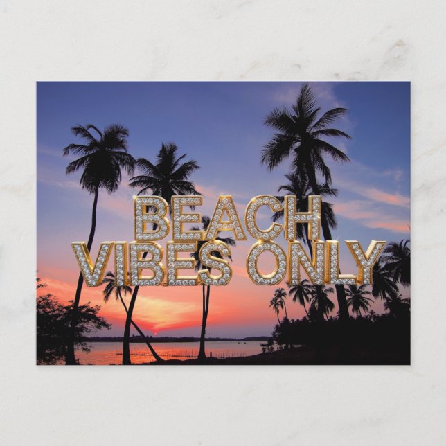 Tarjeta Postal Sólo Vibraciones de Playa (Anverso)