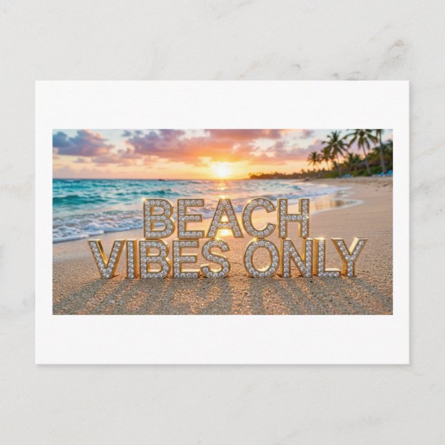 Tarjeta Postal Sólo Vibraciones de Playa (Anverso)