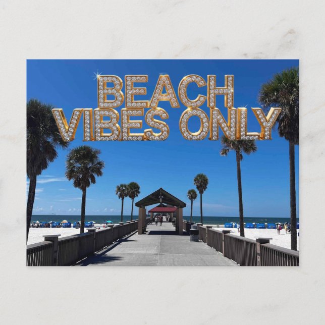 Tarjeta Postal Sólo Vibraciones de Playa (Anverso)