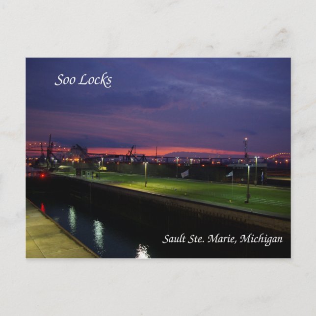 Tarjeta postal Soo Locks & St. Clair (Anverso)