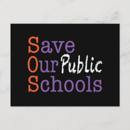 Tarjeta postal SOS Salva Nuestras Escuelas Pública