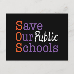 Tarjeta postal SOS Salva Nuestras Escuelas Pública