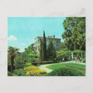 Tarjeta postal soviética Palacio y Parque de Livad
