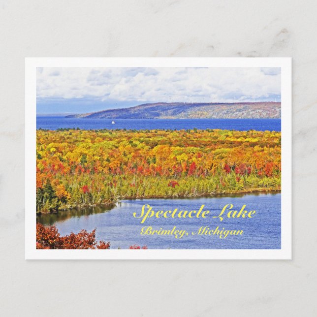 tarjeta postal, Spectacle Lake, Brimley, Michigan (Anverso)