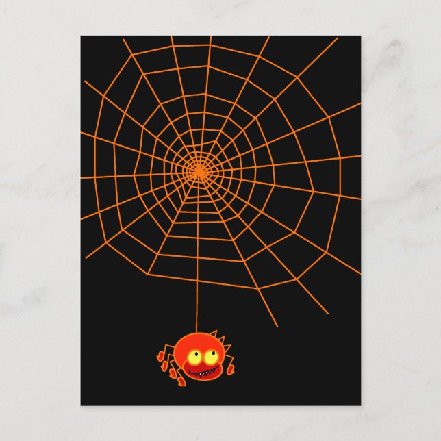 Tarjeta postal Spider Web Halloween (Anverso)