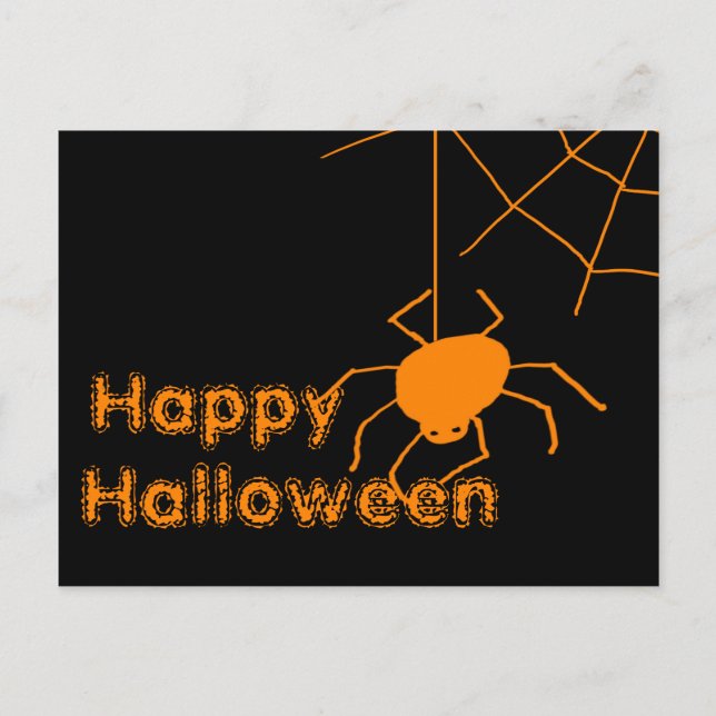 Tarjeta postal Spider Web Happy Halloween (Anverso)