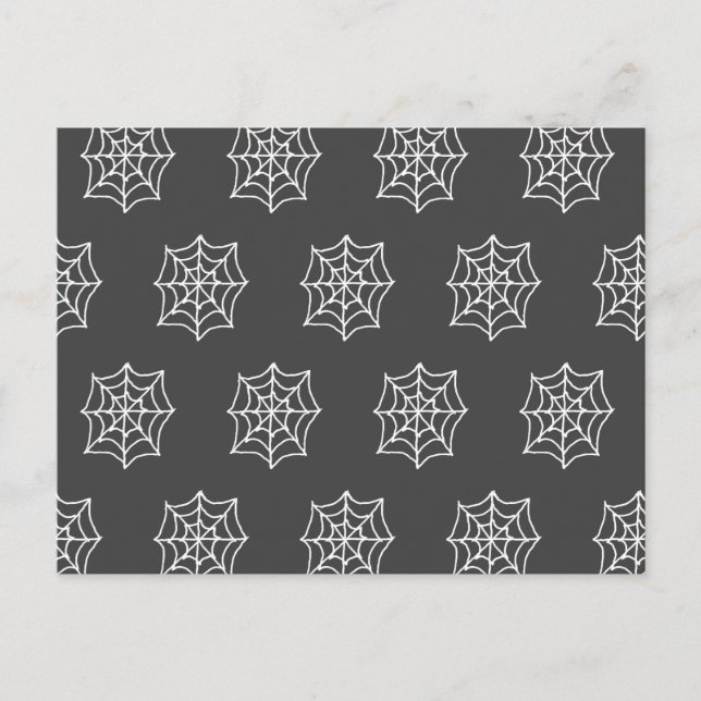 Tarjeta postal Spiderweb (gris oscuro y blanco) (Anverso)