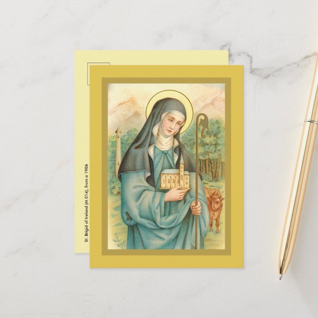 Tarjeta postal St. Brigid of Ireland (M 014) (Anverso/Reverso In Situ)