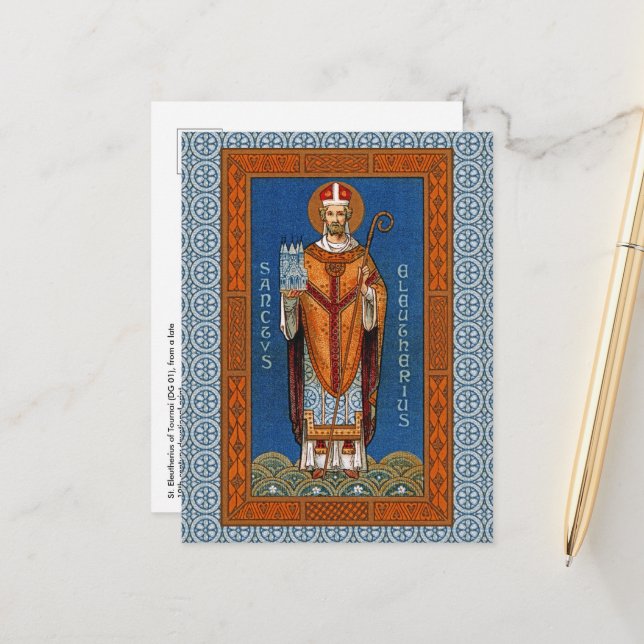 Tarjeta postal St. Eleutherius de Tournai (DG 01) (Anverso/Reverso In Situ)