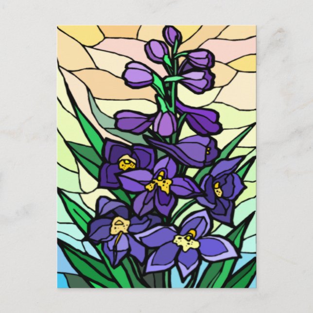 Tarjeta postal Stain Glass Dendrobium (Anverso)