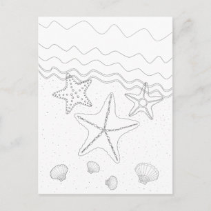 Tarjeta postal Starfish Adulto Coloring