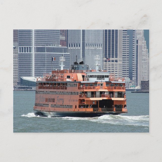 Tarjeta postal Staten Island Ferry New York Harbou (Anverso)