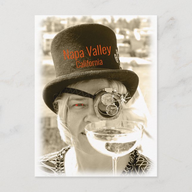 ¡Tarjeta postal Steampunk de Napa Valley! (Anverso)
