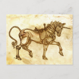 Tarjeta postal Steampunk Unicorn