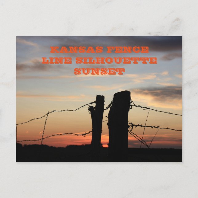Tarjeta postal Sunset de la línea de cerco de Kans (Anverso)