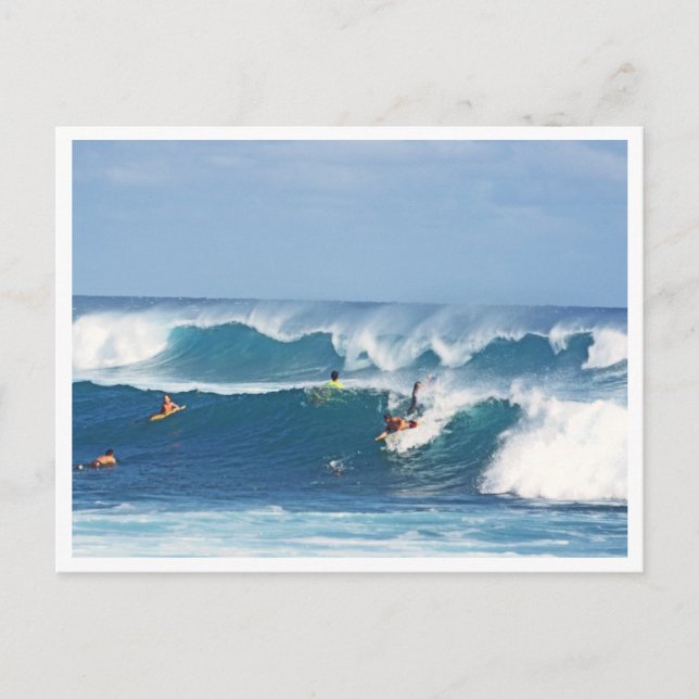 TARJETA POSTAL, "SURFING IN KAUAI" (Anverso)