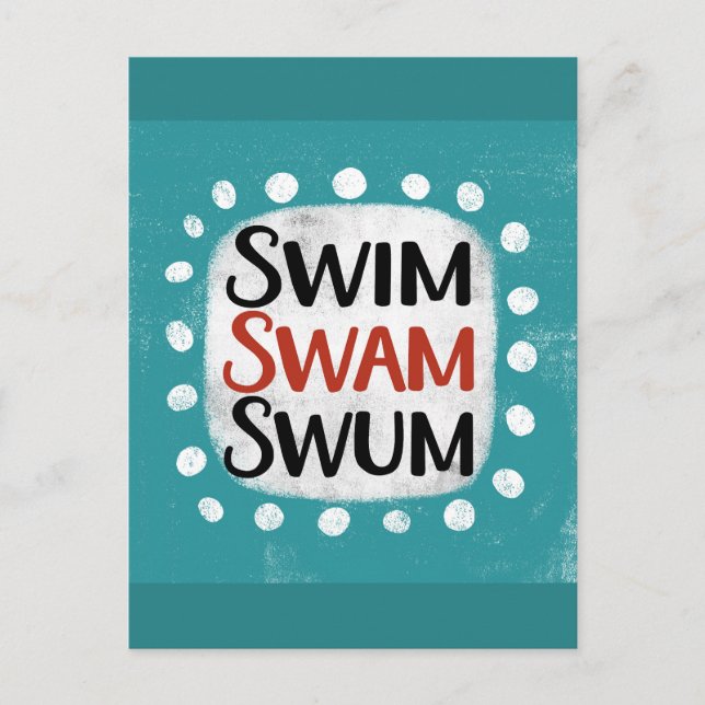 Tarjeta postal Swam Swim (Anverso)