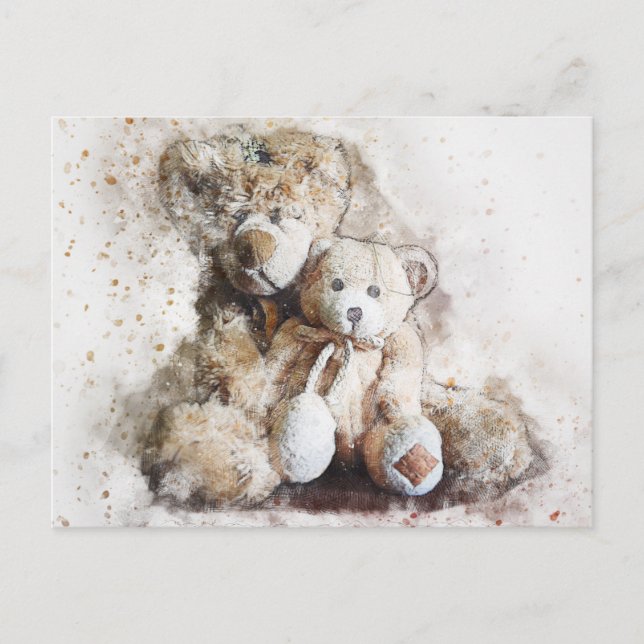 Tarjeta postal Sweet Brown Teddy Bears (Anverso)