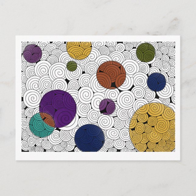 Tarjeta postal Swirls and Circles (Anverso)