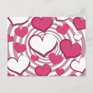 Tarjeta postal Swirly Hearts