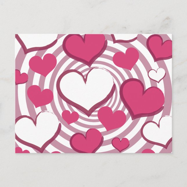 Tarjeta postal Swirly Hearts (Anverso)