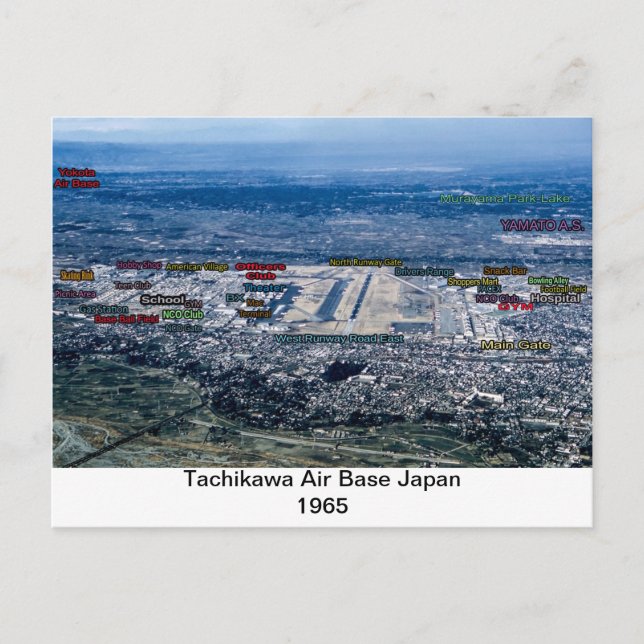 tarjeta postal tachikawa air base japón 1945-1977 (Anverso)