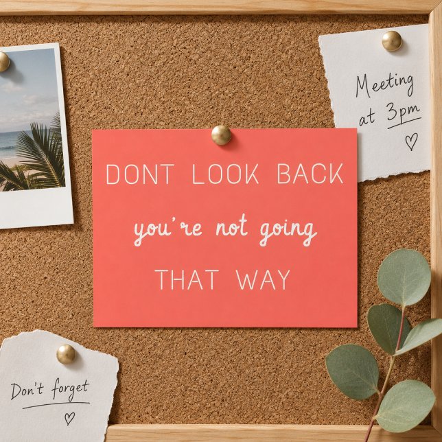 Tarjeta postal | Tarjeta de decoración de pared co (Motivational quote postcard for dorm rooms, cork boards, office desks, and daily reminders.)