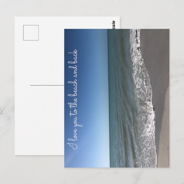 Tarjeta postal TE AMO HASTA LA PLAYA Y DE VUELTA (Anverso / Reverso)