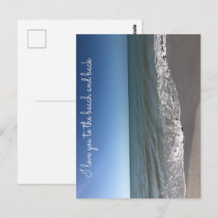Tarjeta postal TE AMO HASTA LA PLAYA Y DE VUELTA