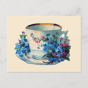 TARJETA POSTAL : TEACUP DE VINTAGE