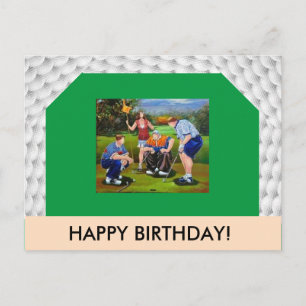 Tarjeta postal temática de golf