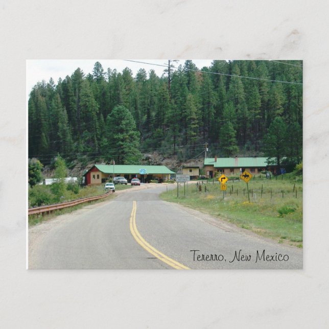 Tarjeta postal Tererro, Nuevo México (Anverso)