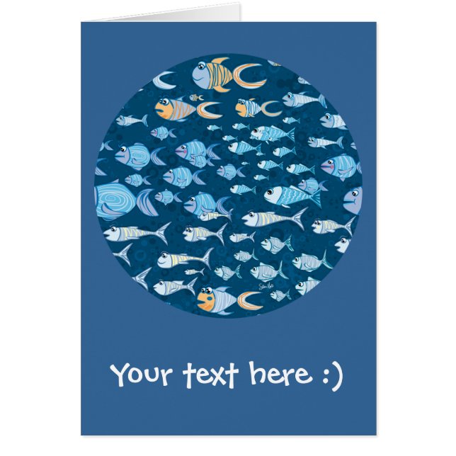 Tarjeta postal Too Much Fish (Frente)