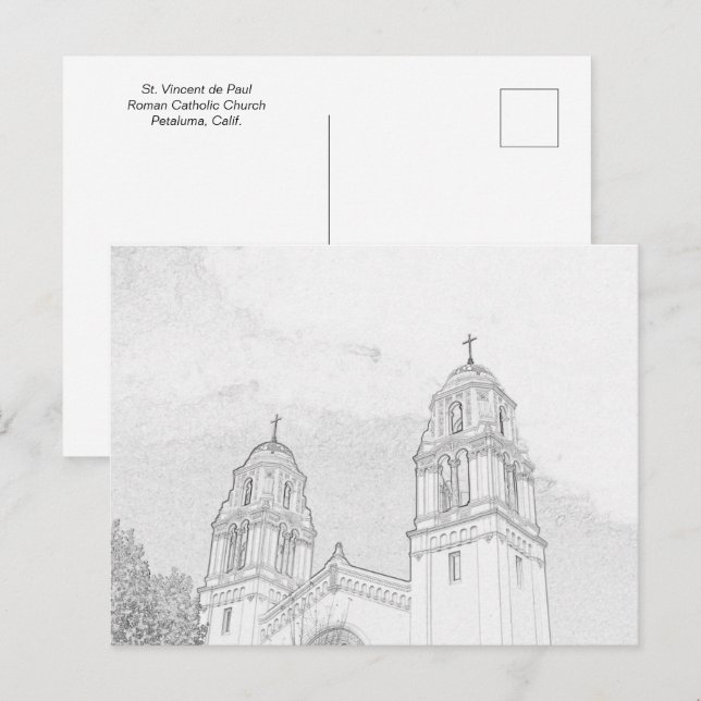 Tarjeta postal - Torres de campanario de iglesia p (Anverso / Reverso)